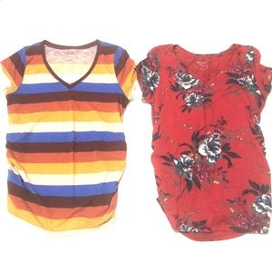 - A:Glow maternity V-neck tee•large